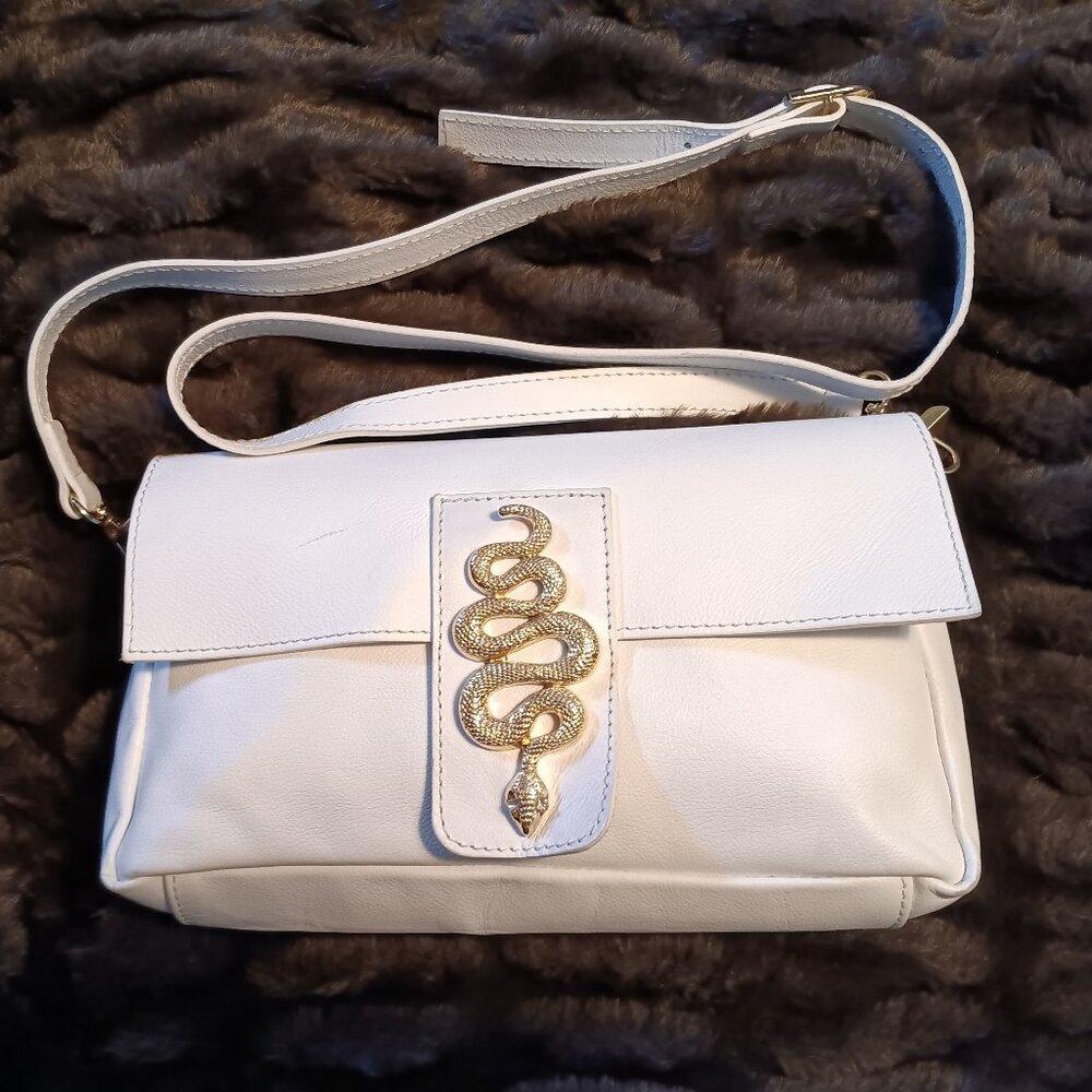 House of Harlow 1960 white leather shoulder bag